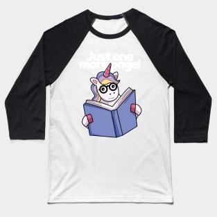 Geek Unicorn Reading Baseball T-Shirt